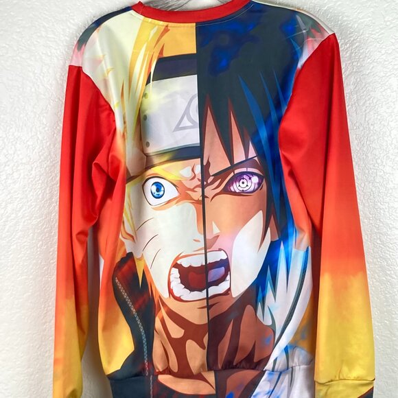 Naruto Sasuke Split Face Long Sleeve Graphic Shirt Mr 1991 Inc Miss G0 Size M - Picture 1 of 8